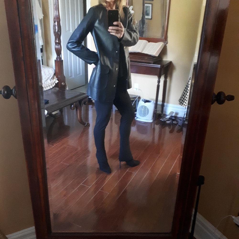 Montereggi black leather jacket - Picture 8 of 10